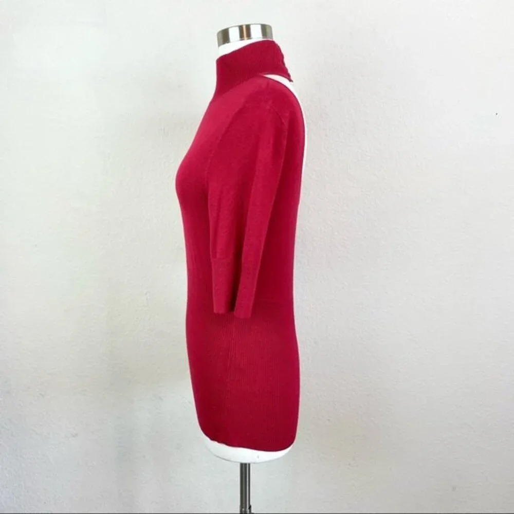 Express Red Open Back High Neck Sweater - Picture 3 of 10